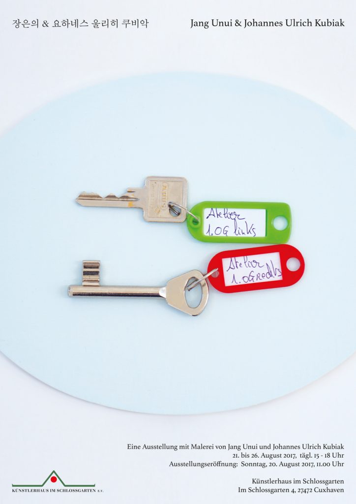 Jang Unui und Johannes Ulrich Kubiak - Ausstellung Atelier links Atelier rechts - 20.8.-26.8.2017 - Künstlerhaus im Schlossgarten - Cuxhaven