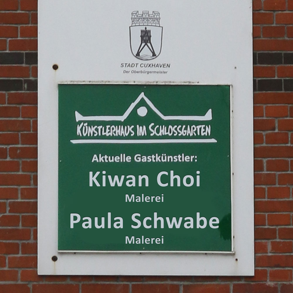 Herbststipendiaten 2022 - Kiwan Choi (Malerei) und Paula Schwabe (Malerei) im Künstlerhaus im Schlossgarten in Cuxhaven